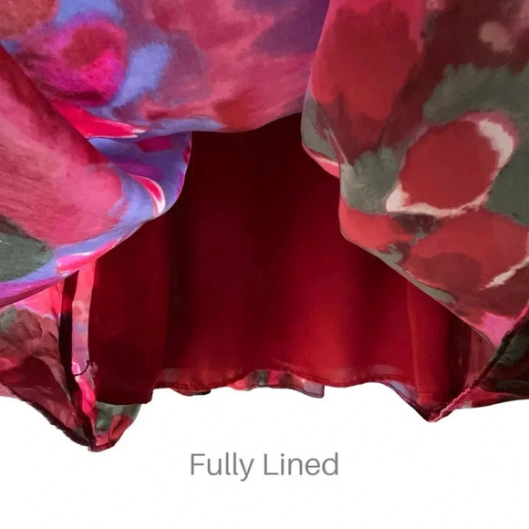 BANANA REPUBLIC NWOT SLEEVELESS PURE SILK WATERCOLOR FLORAL DRESS | 00 PETITE - Picture 4 of 8